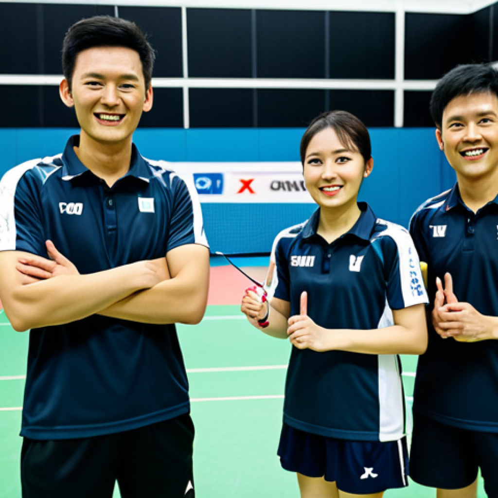 배드민턴 스폰서십 기회 찾는 방법 - **

A fully clothed badminton team, wearing Yonex branded sportswear in a bright, modern gymnasium. ...
