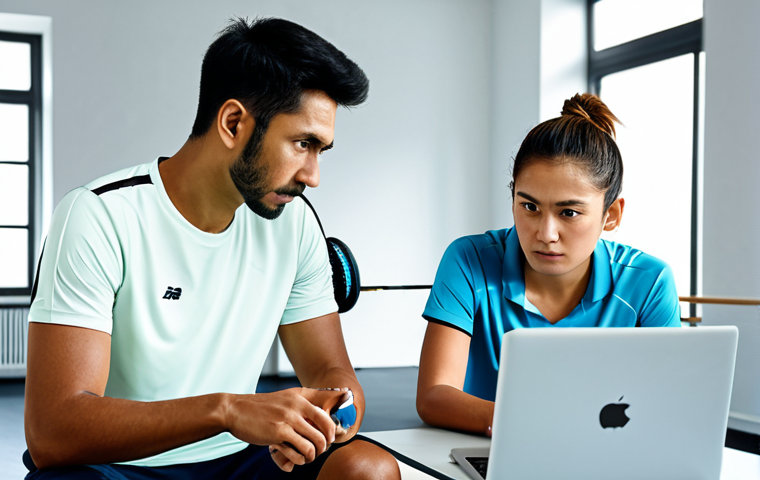 배드민턴과 관련된 유튜브 채널 추천 - Badminton Lesson Visualization**

"A badminton coach demonstrating proper form to a student, fully c...