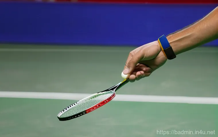 배드민턴 드롭샷 연습법 - A badminton player, a focused woman in her late 20s wearing a sporty, modest short-sleeved top and a...