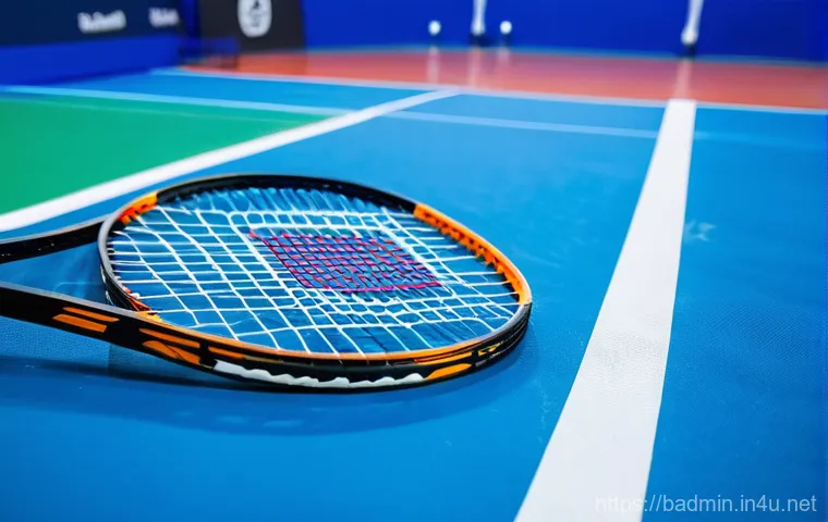 배드민턴 레슨 가격 비교 - A lively indoor scene showcasing a diverse group of four adults (two men and two women, all dressed ...